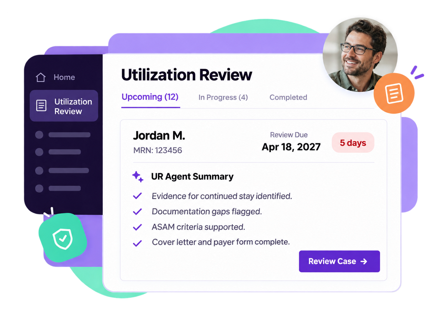 UR Agent Utilization Review Dashboard